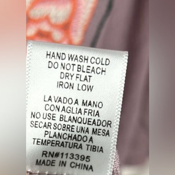 EN CREME Floral Embroidered Maxi Kimono/Duster w/Side Slits In Lavender L✨EUC✨ - Picture 9 of 10